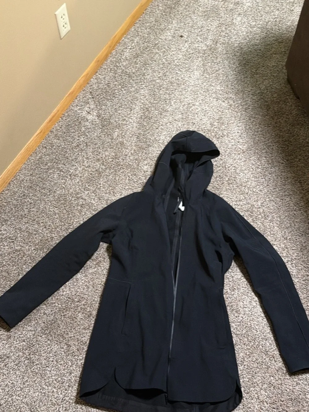 lululemon athletica Black Hooded Jacket with Tag Detail
